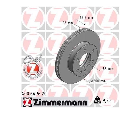 Zimmermann Bremžu disks 400.6476.20