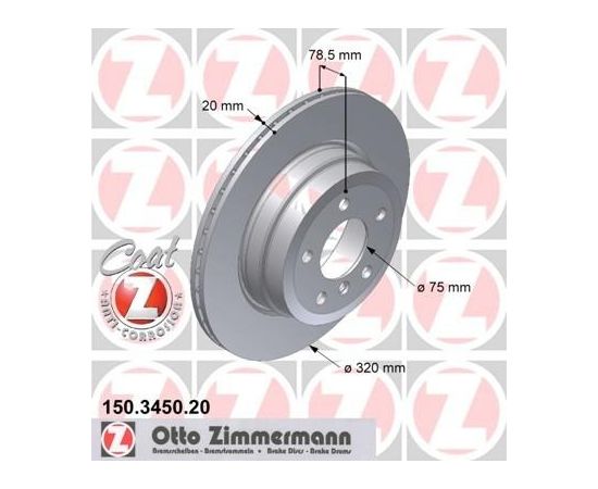Zimmermann Bremžu disks 150.3450.20