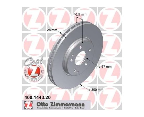 Zimmermann Bremžu disks 400.1443.20