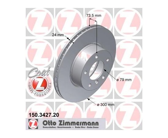 Zimmermann Bremžu disks 150.3427.20