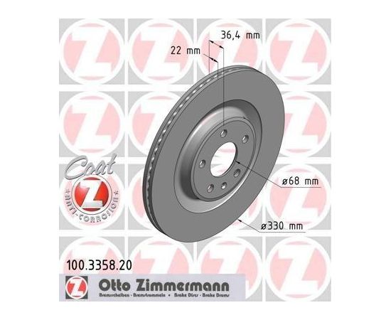 Zimmermann Bremžu disks 100.3358.20 Тормозные диски Zimmermann Bremžu disks 100.3358.20 Тормозные диски