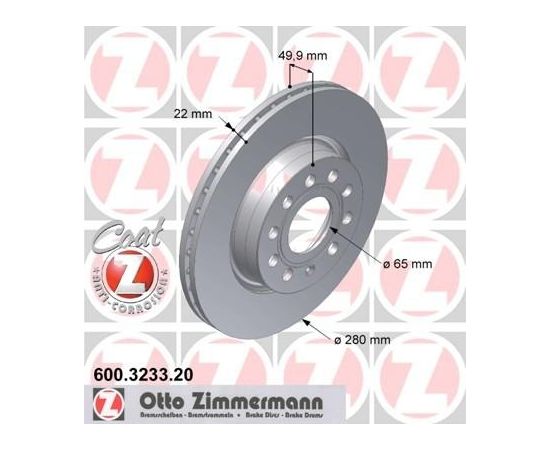 Zimmermann Bremžu disks 600.3233.20