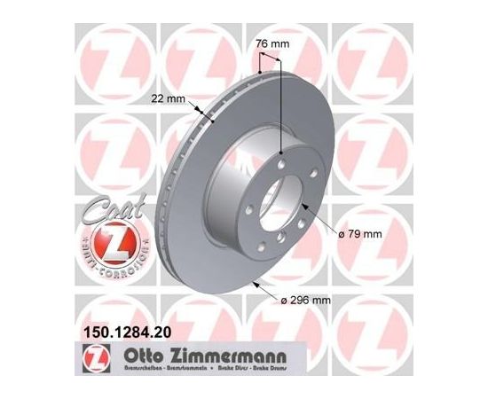 Zimmermann Bremžu disks 150.1284.20