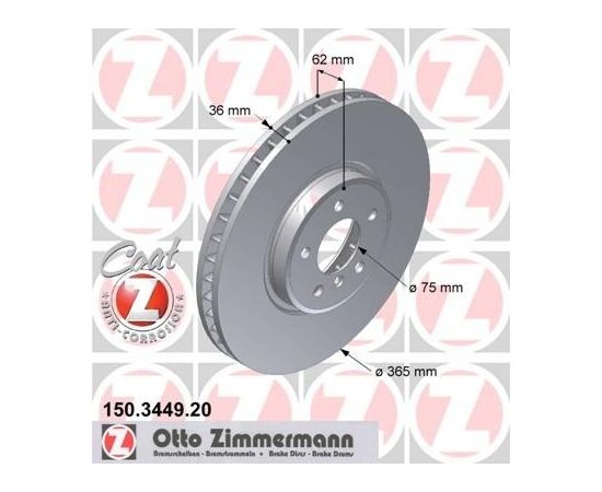 Zimmermann Bremžu disks 150.3449.20