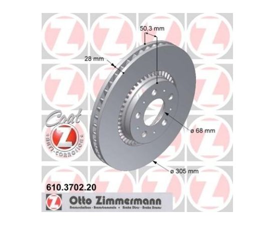 Zimmermann Bremžu disks 610.3702.20