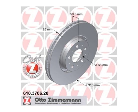 Zimmermann Bremžu disks 610.3706.20