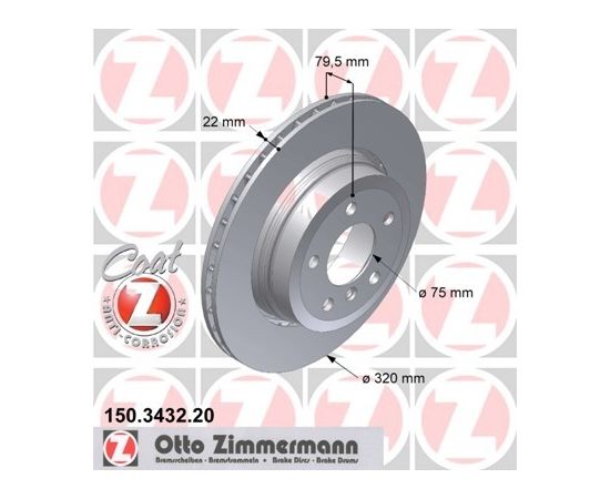 Zimmermann Bremžu disks 150.3432.20