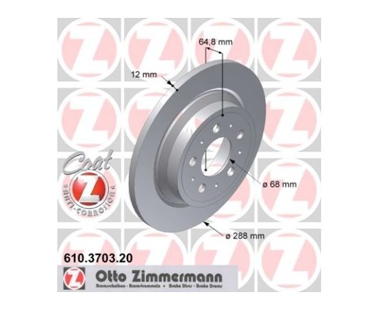 Zimmermann Bremžu disks 610.3703.20