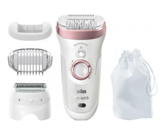 BRAUN SES 9720 epilators balts/rozā Эпиляторы, триммеры для бикини, женские бритвы