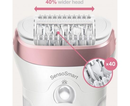 BRAUN SES 9720 epilators balts/rozā Эпиляторы, триммеры для бикини, женские бритвы