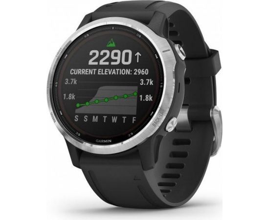 Garmin Fenix 6S Solar, серебристый/черный