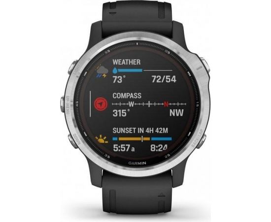 Garmin Fenix 6S Solar, серебристый/черный