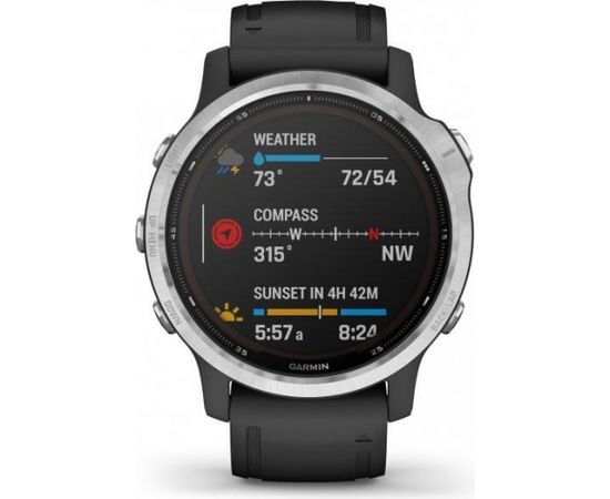 Garmin Fenix 6S Solar, серебристый/черный