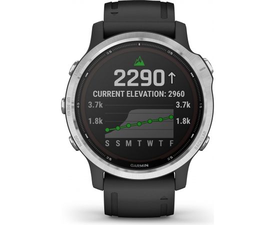 Garmin Fenix 6S Solar, серебристый/черный