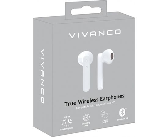 Vivanco беспроводные наушники + микрофон Smart Air Pair, белые (60599)