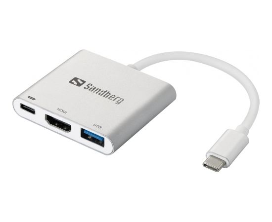 SANDBERG USB-C Mini Dock, HDMI+USB, USB-C Throughput (Ir veikalā)