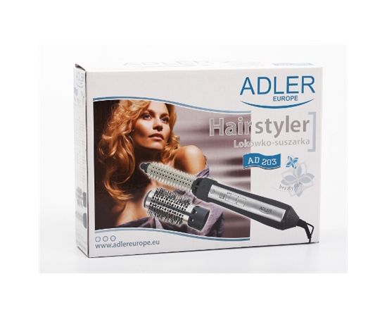 Adler AD 203 Hair styler, 550W, 3 temperature setting, 2 tower brushes, Black/Silver Adler Adler AD 203 Number of temperature settings 3, Styling comb, 550 W, Black/ silver