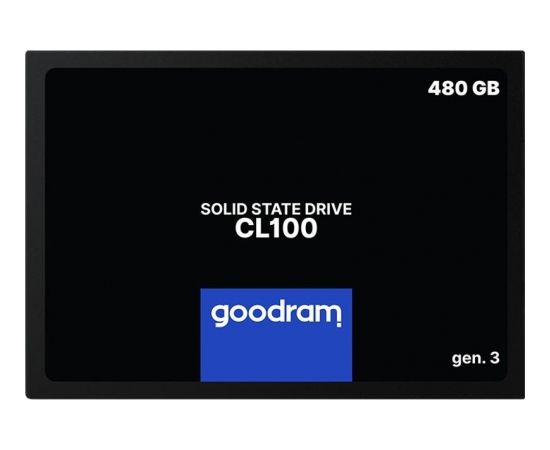 GOODRAM CL100 GEN. 3 480GB SSD, 2.5” 7mm, SATA 6 Gb/s, Read/Write: 540 / 460 MB/s