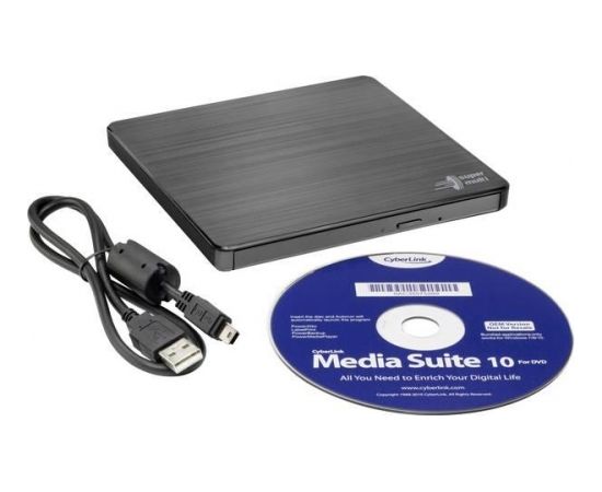 H.L Data Storage Ultra Slim Portable DVD-Writer GP60NB60 Interface USB 2.0, DVD±R/RW, CD read speed 24 x, CD write speed 24 x, Black, Desktop/Notebook