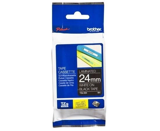 BROTHER TZe-335 uzlīmju lente balts uz melna 12mm