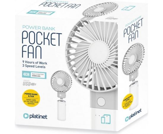 Platinet rechargeable fan 4000 mAh (45237)