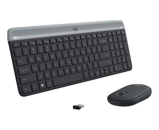 LOGITECH Slim Wireless Keyboard and Mouse Combo MK470 - GRAPHITE - PAN - 2.4GHZ - NORDIC