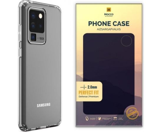 Mocco Original Clear Case 2mm Aizmugurējais Silikona Apvalks Priekš Samsung Galaxy S20 Ultra Caurspīdīgs (EU Blister)