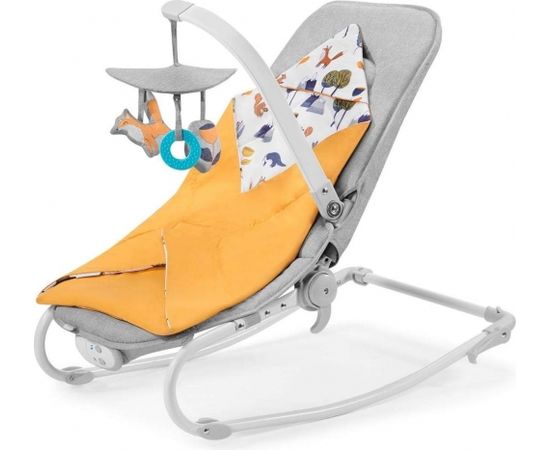 Kinder Kraft KinderKraft'20 Felio Art.KKBFELOYEL000N Forest Yellow Stilīgs mazuļu šūpuļkrēsls ar mūziku un vibrāciju
