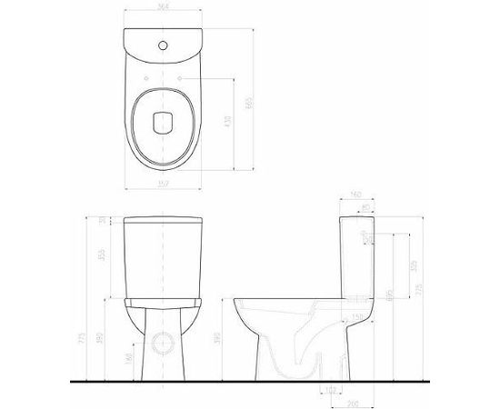 Kolo Nova Pro pie grīdas stiprināma WC  a apakša ar vertikālu izvadu