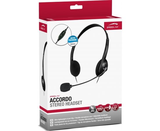 Speedlink austiņas ar mikrofonu Accordo (SL-870003-BK)