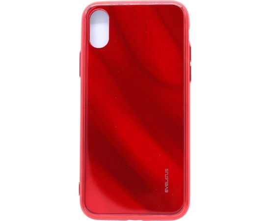 Evelatus  
       Apple  
       iPhone X/XS Water Ripple Full Color Electroplating Tempered Glass Case 
     Red