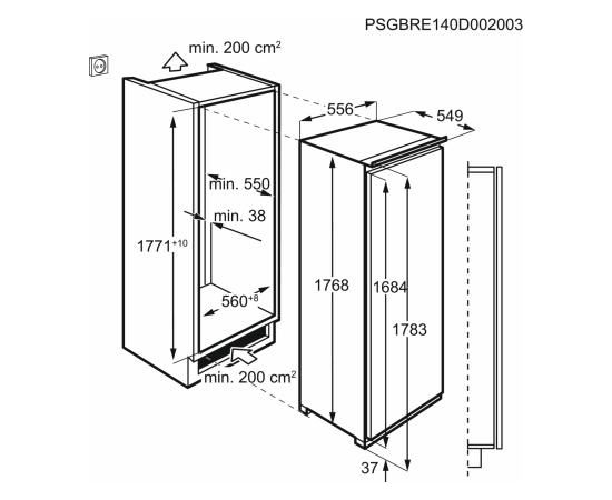 AEG SKE818E9ZC iebūvējamais ledusskapis