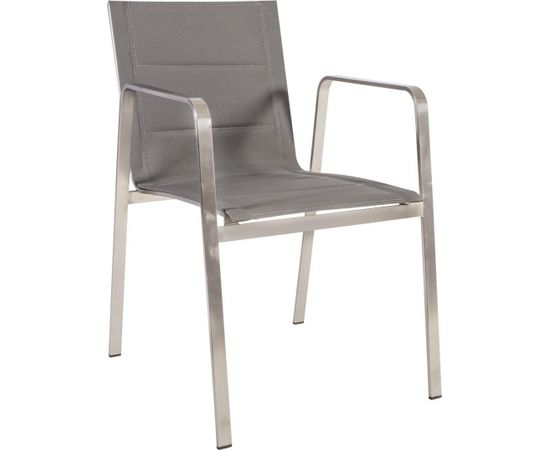 Стул BEVERLY 54,5x66xH82см, сиденье и спинка: с подшивкой textiline, цвет: серый, рама и ножки из нержавеющей стали