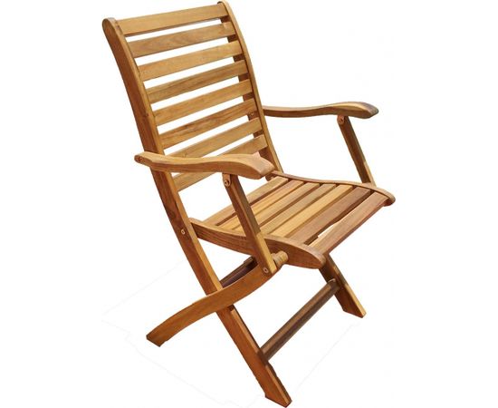 Dārza krēsls LATTE 48x59xH88cm, balts un pelēks tekstilaudums, alumīnija rāmis: bambusa koka izskats