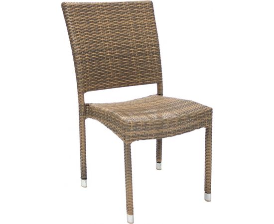Krēsls WICKER-3, 60x49,5xH92,5cm, rāmis: alumīnijs ar plastikāta pinumu, krāsa: capuccino