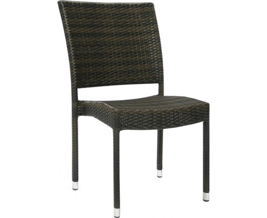 Стул WICKER-3 60x49,5xH92,5см, рама: алюминий с плетением из пластика, цвет: тёмно-коричневый