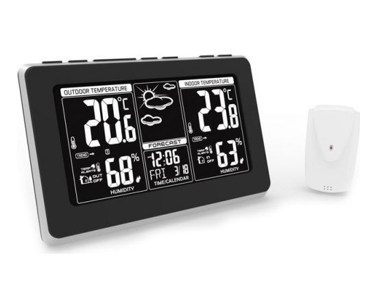 Adler Weather station AD 1175 Black, White Digital Display, Remote Sensor