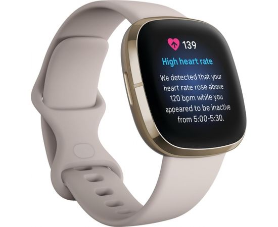 Fitbit Sense, lunar white/soft gold stainless steel