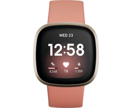 Fitbit Versa 3, pink clay/soft gold aluminium Smart-Watch Умные часы