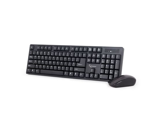 Gembird Keyboard KBS-W-01  Desktop set, Wireless, Keyboard layout US, Black, Mouse included, 390 g, English, Numeric keypad, No, Wireless connection,