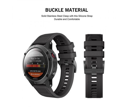 Tech-protect Smooth Siksniņa Garmin Fenix 3, 5x, 3HR, 5x Plus, 6x, 6x Pro, 7X Black