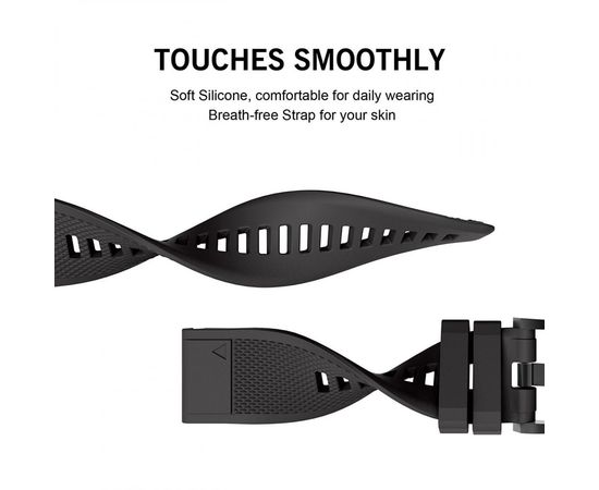 Tech-protect Smooth Siksniņa Garmin Fenix 3, 5x, 3HR, 5x Plus, 6x, 6x Pro, Black
