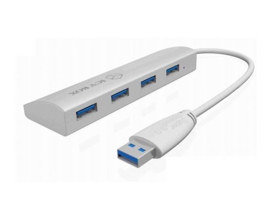 Raidsonic Icy Box 4x Port USB 3.0 Hub, Silver