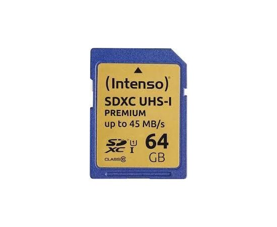 Intenso SDXC Card 64GB Class 10 UHS-I Premium