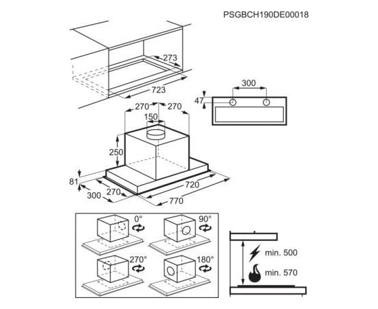 Electrolux LFG719W iebūvējams tvaika nosūcējs