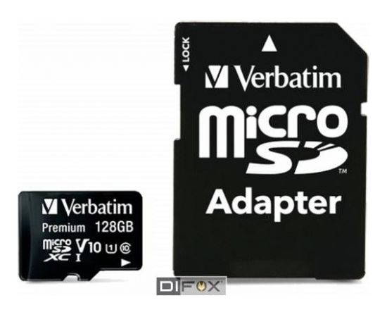Verbatim microSDXC 128GB Class 10 UHS-I incl Adapter