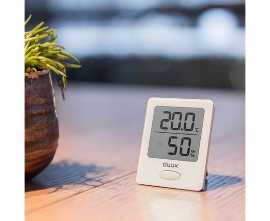 Duux Sense Hygrometer + Thermometer, White, LCD display