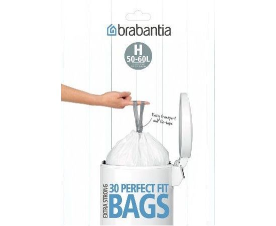 BRABANTIA SmartFix atrkit. Tvert. Ieliktņi, 40-50 l, (H) (30maisi rullītī), White - 375705