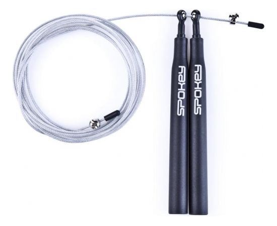 Spokey CROSSFIT MIDD Jump Rope, 300 cm, Black/Grey, Steel/Plastic