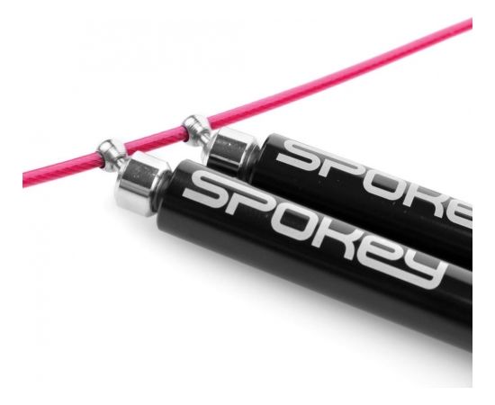 Spokey CROSSFIT TWEET II Jump Rope with Bearings, 300 cm, Pink, Steel/Plastic